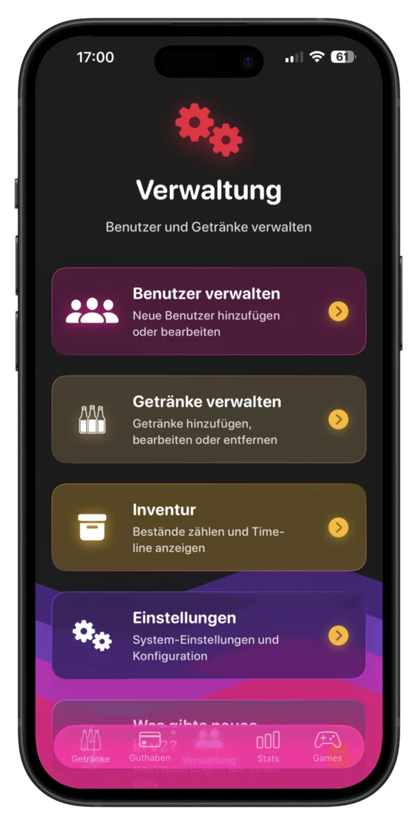 DeepTab Verwaltung — Dark Theme